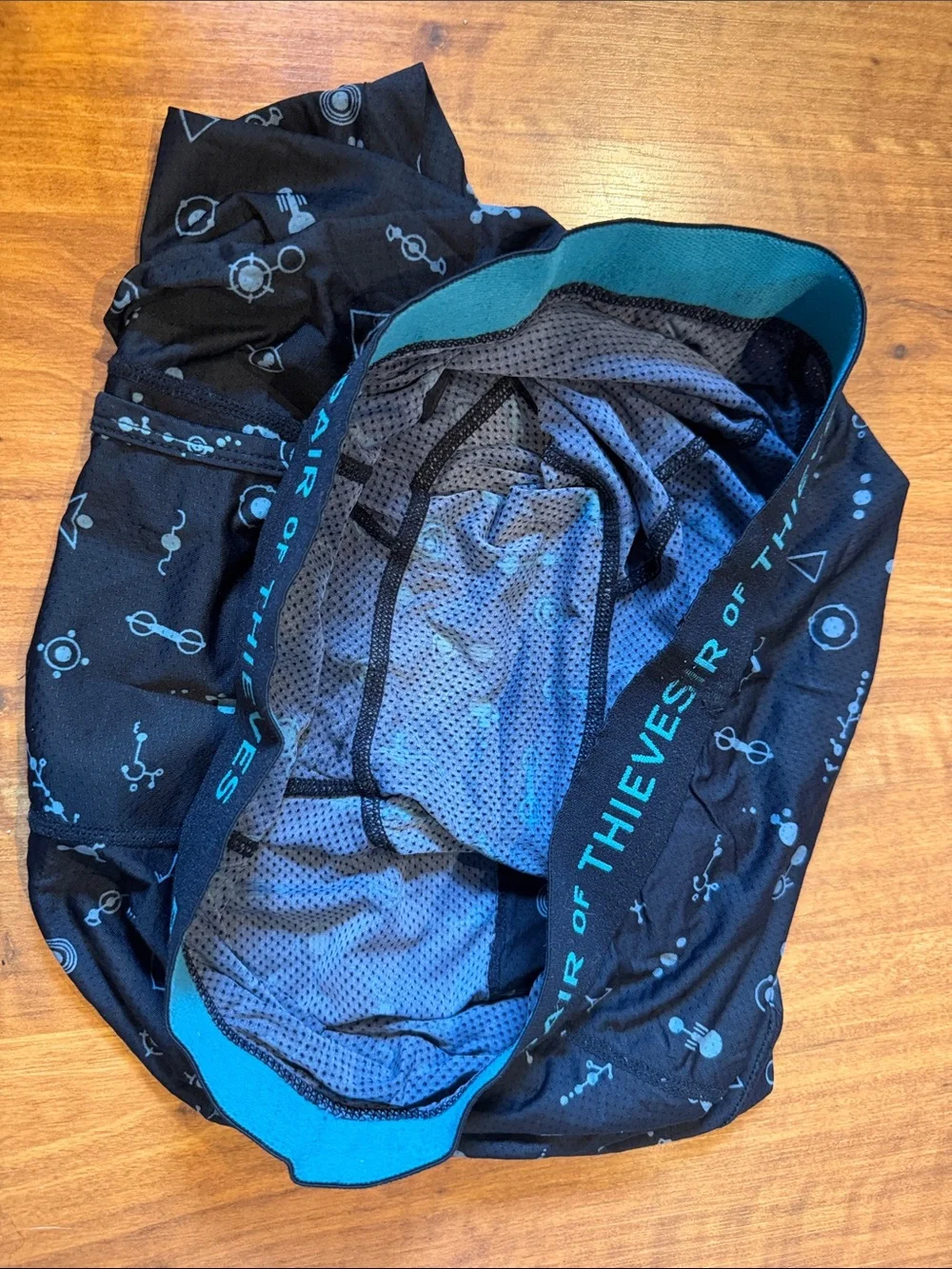 Pair of Thieves Black with Teal Geometric Print Boxers